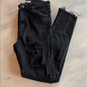 Zara black ripped jeans